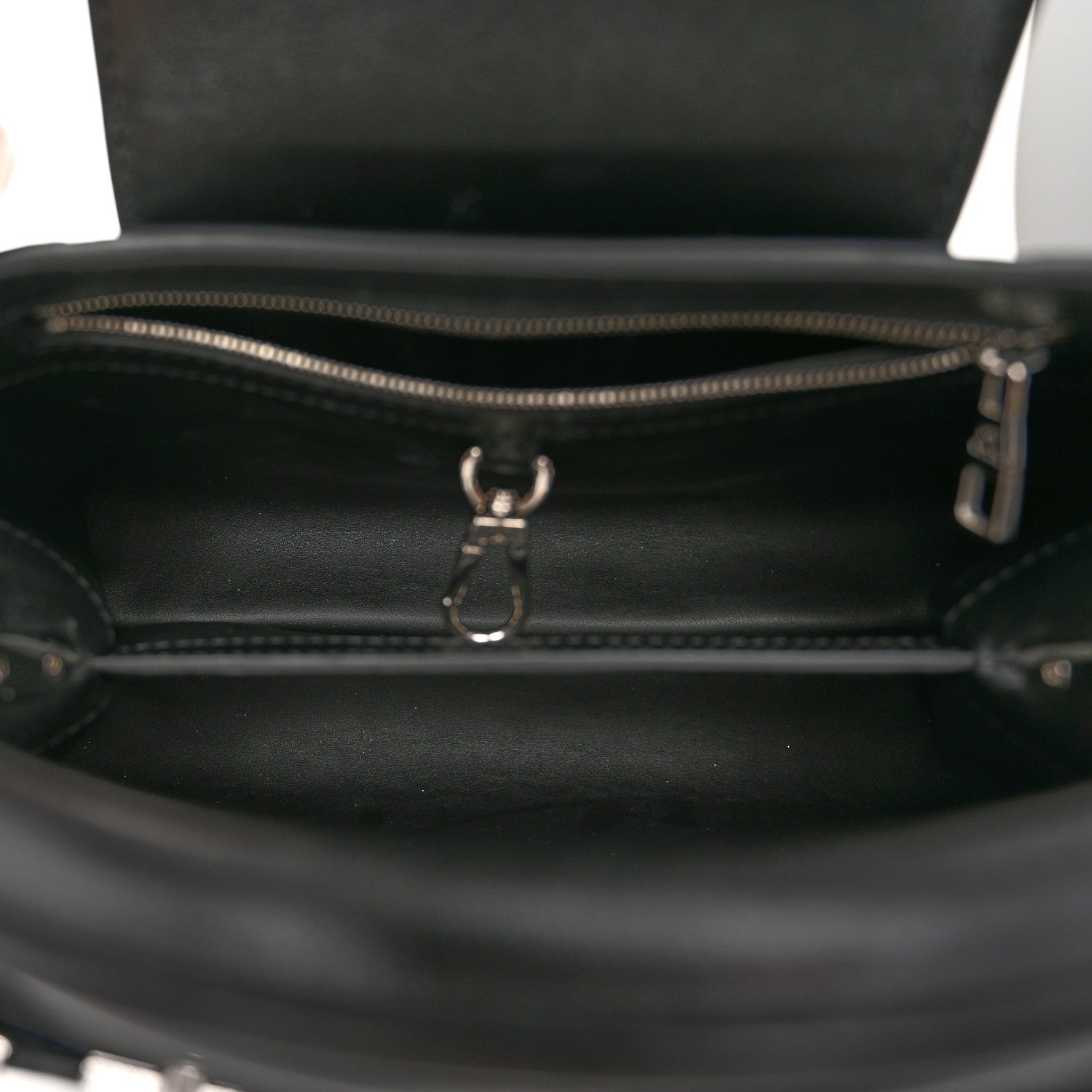 Louis Vuitton Smooth Calfskin Crystal Flowers Capucines BB Black 5 of 9