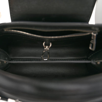 Louis Vuitton Smooth Calfskin Crystal Flowers Capucines BB Black 5 of 9