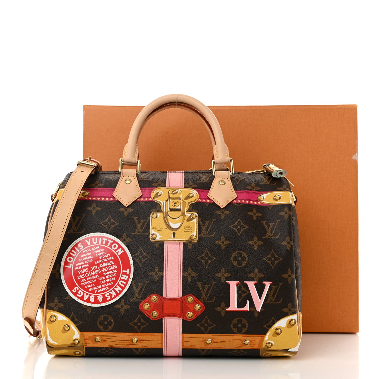 Louis Vuitton Monogram Summer Trunks Speedy Bandouliere 30 11 of 11