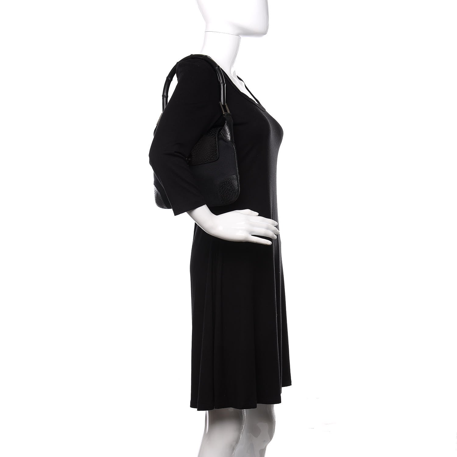 Gucci Calfskin Bamboo Handle Jackie O Hobo Black 1 of 10