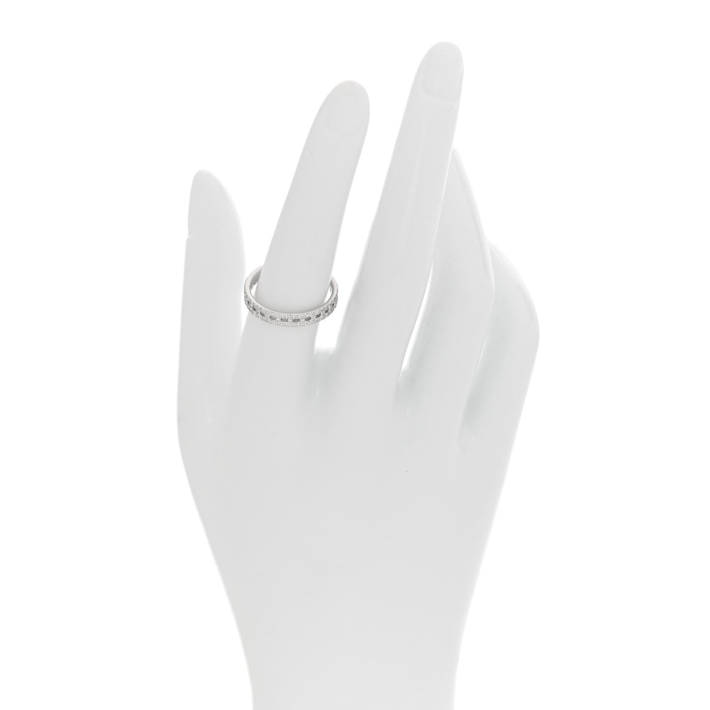 18K White Gold Diamond T True Narrow Band Ring 54 7