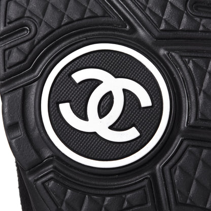 Chanel Nylon Calfskin Suede Calfskin CC Sneakers 38 Black 8 of 11