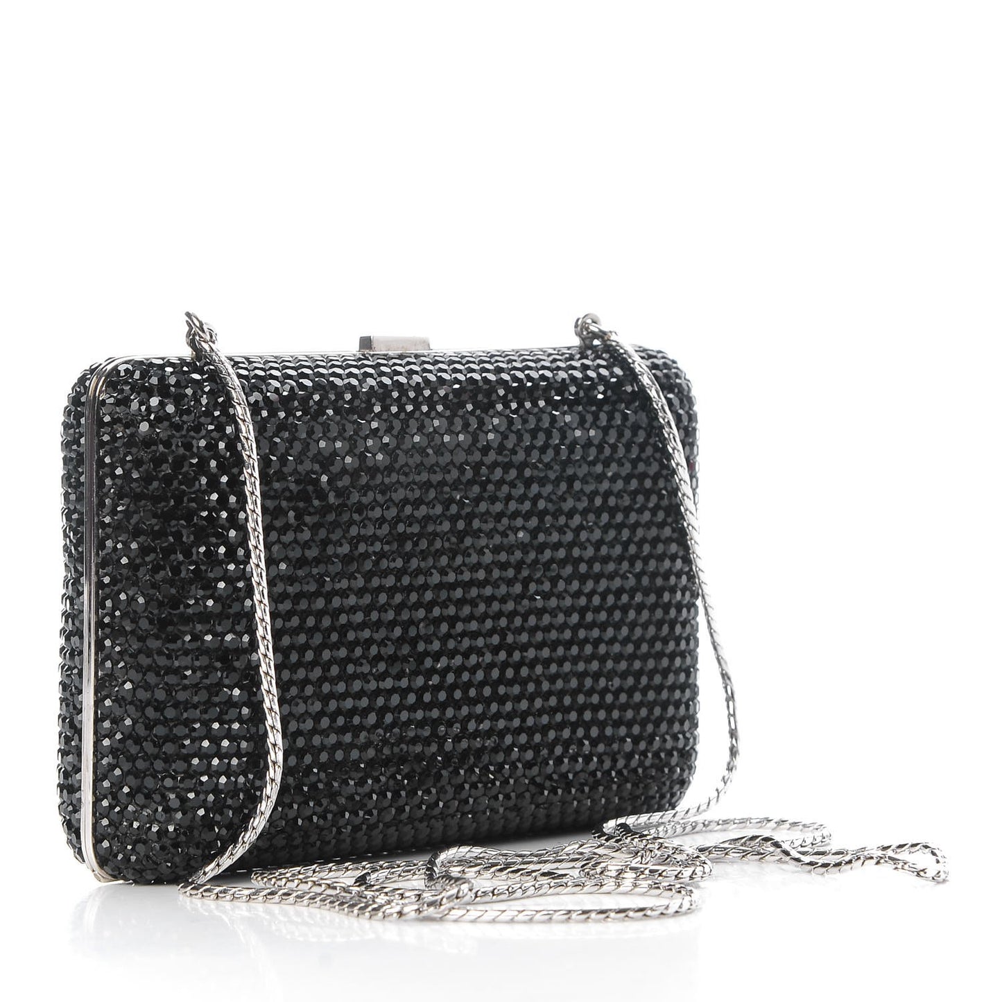 Swarovski Crystal Minaudiere Clutch Black