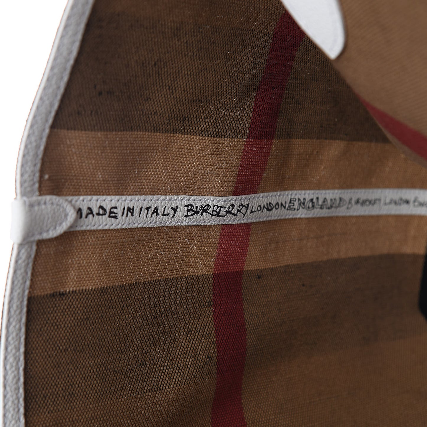 Coated Canvas Mega Check Medium Doodle Tote White