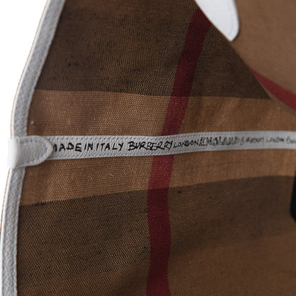 Burberry Coated Canvas Mega Check Medium Doodle Tote White 8 of 14