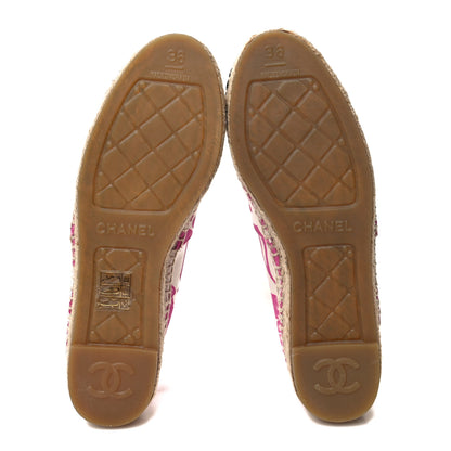 Chanel Cotton Grosgrain Espadrilles 36 Pink Ecru Black 5 of 10