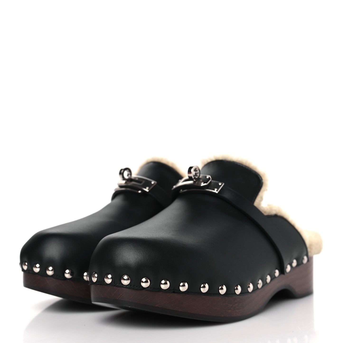 Calfskin Woolskin Carlotta Mules 35 Black