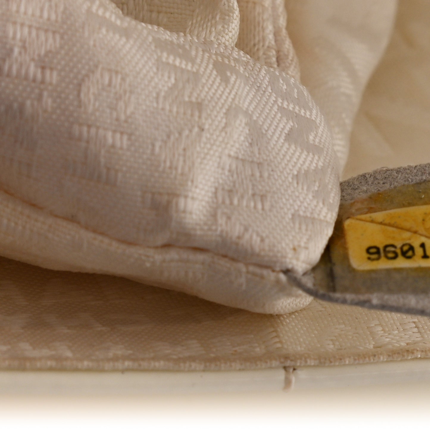 Patent Square Stitched CC Flap Clutch White