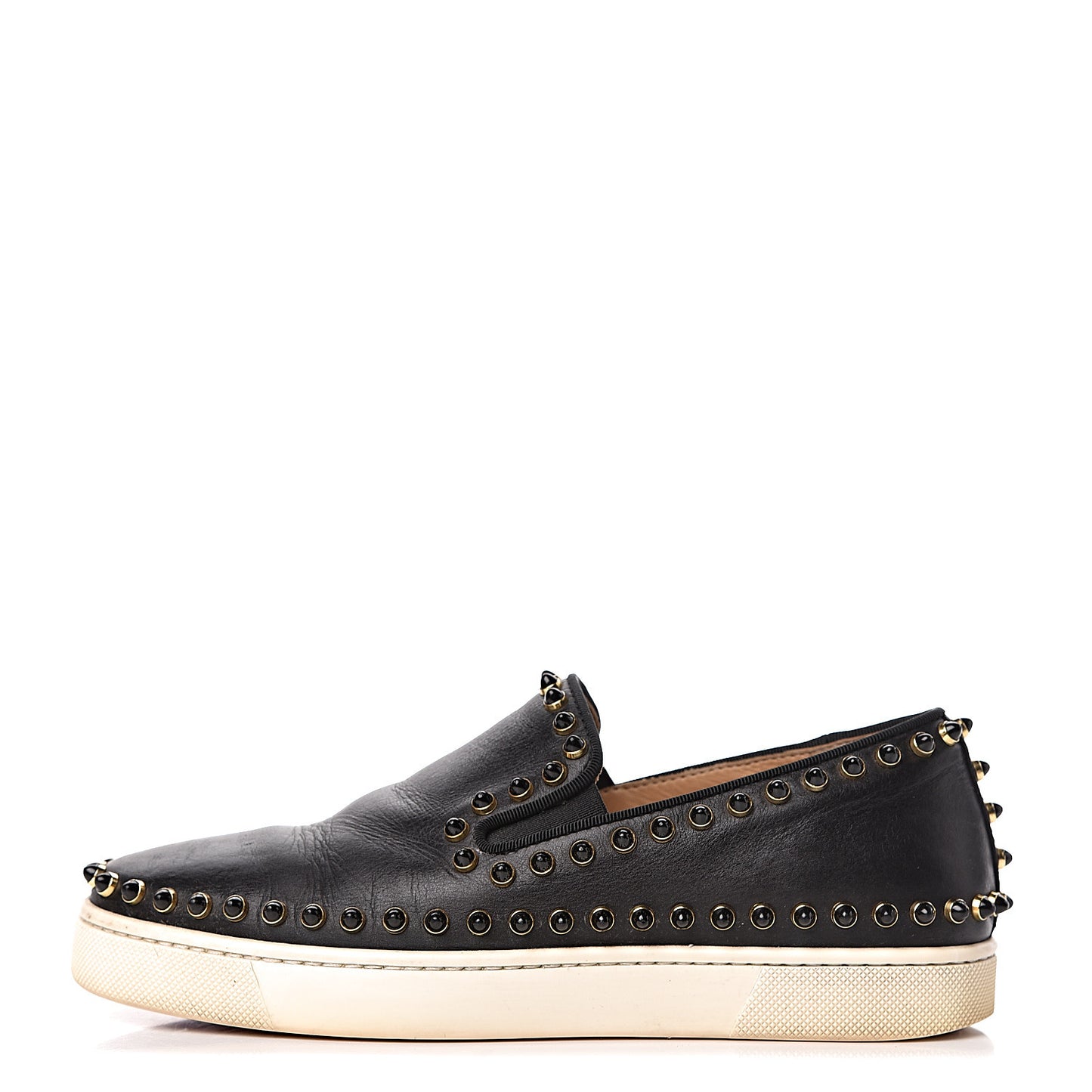Calfskin Studded Womens Cador Flat 35.5 Black