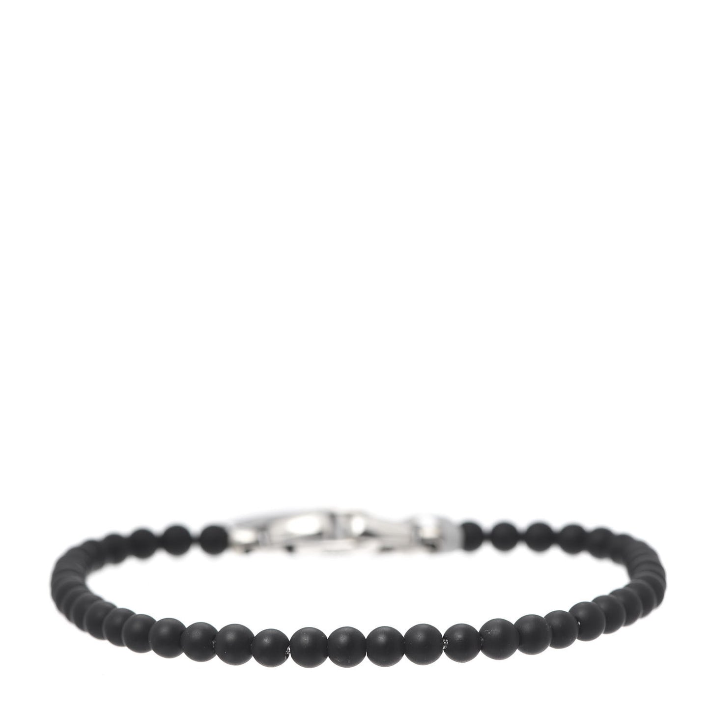 Sterling Silver Black Onyx 4mm Spiritual Beads Bracelet