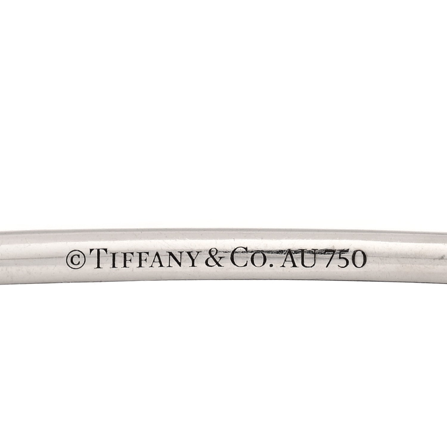 Tiffany 18K White Gold Blue Sapphire Metro Bangle Bracelet 3 of 4