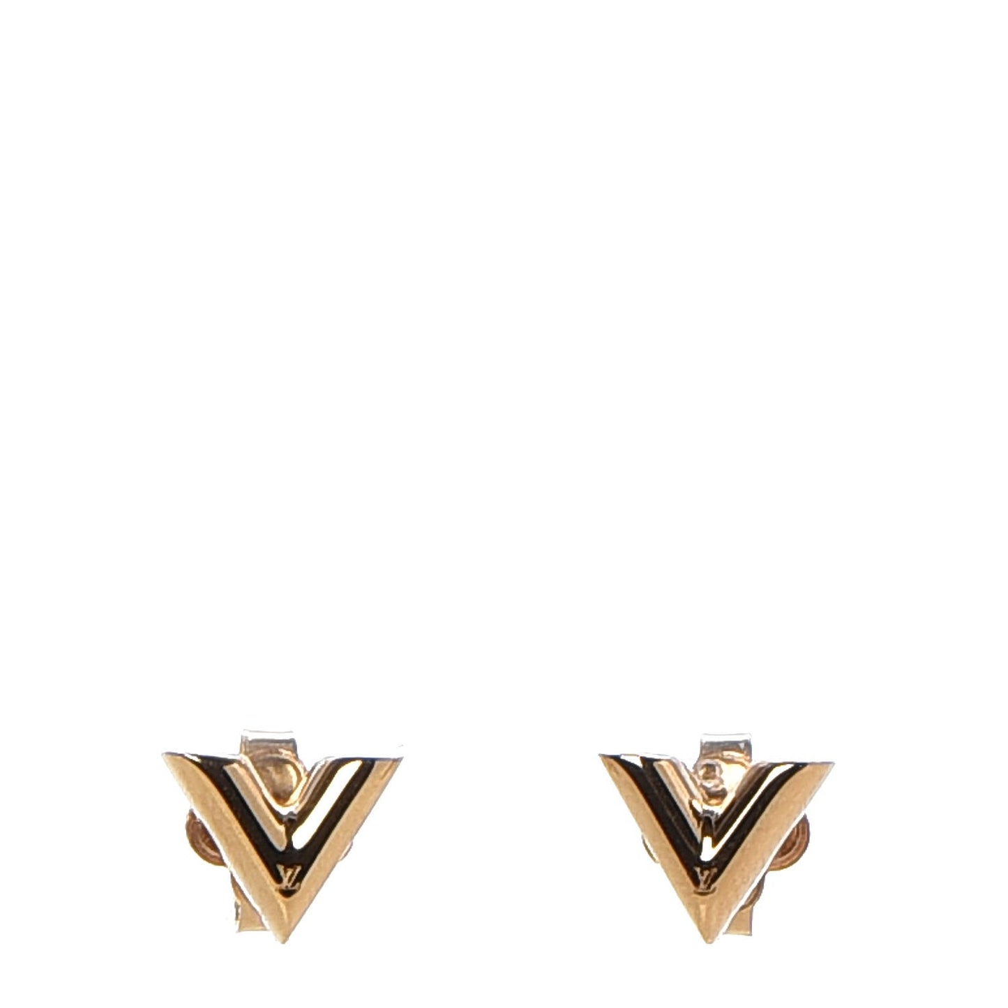 Brass Essential V Stud Earrings Gold