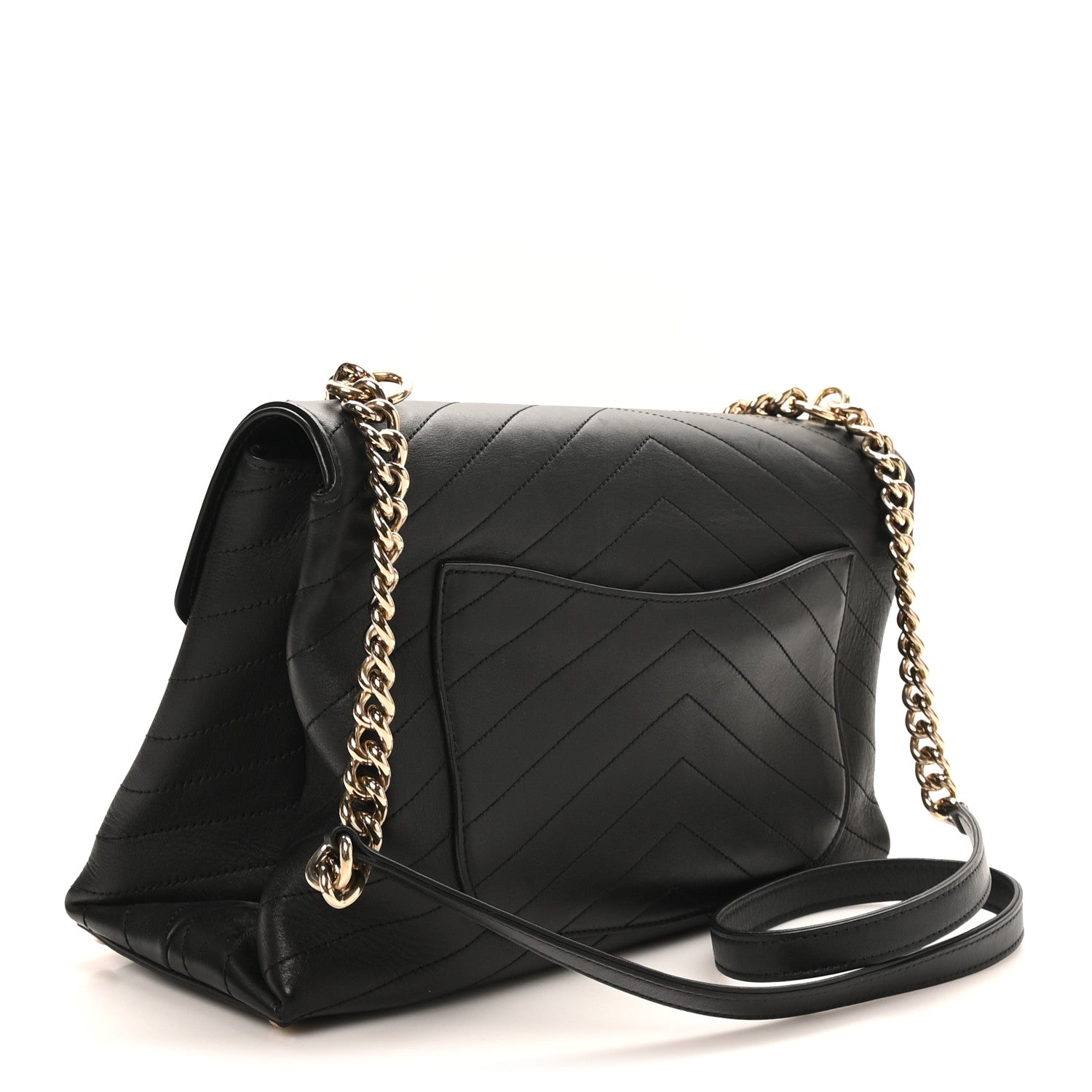 Chanel Calfskin Chevron Stitched Large Envelope Flap Black 2 of 10