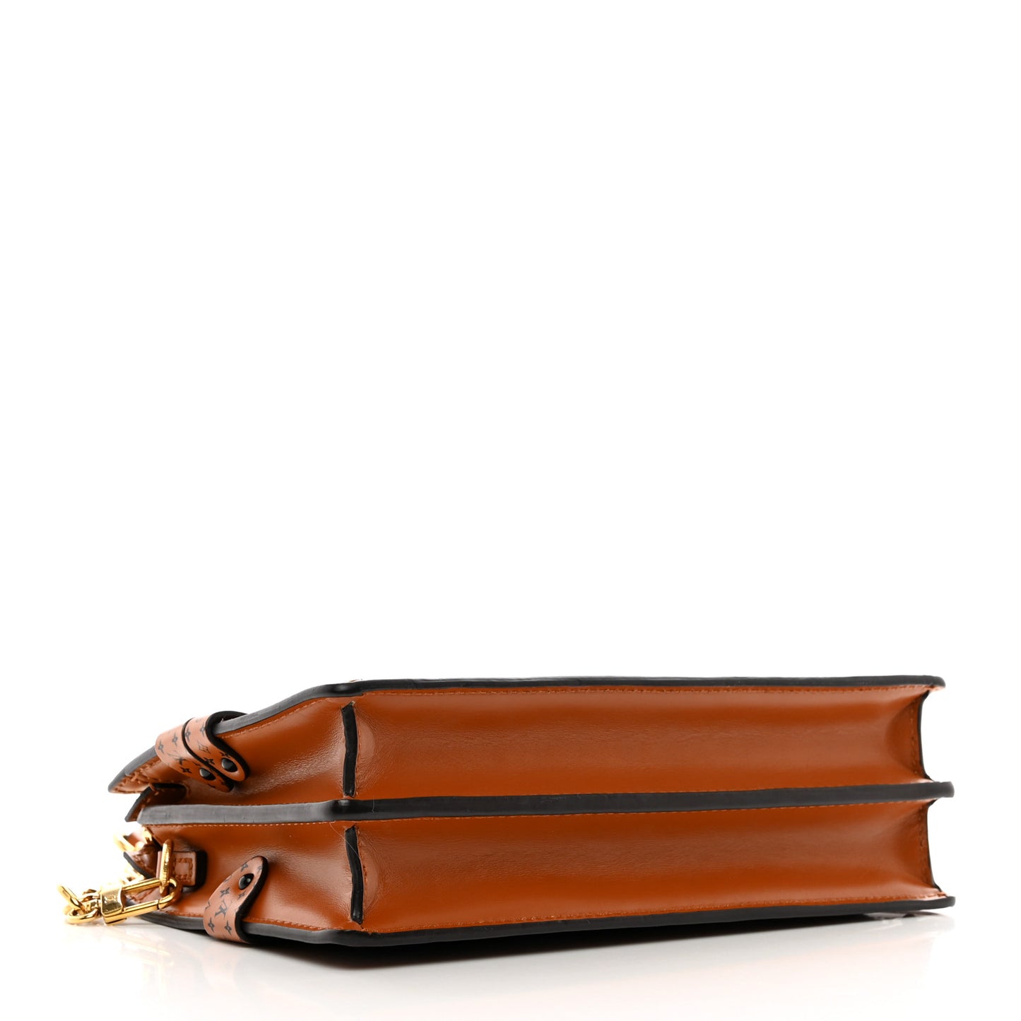 Denim Calfskin Malletage Trunk Clutch Light Blue