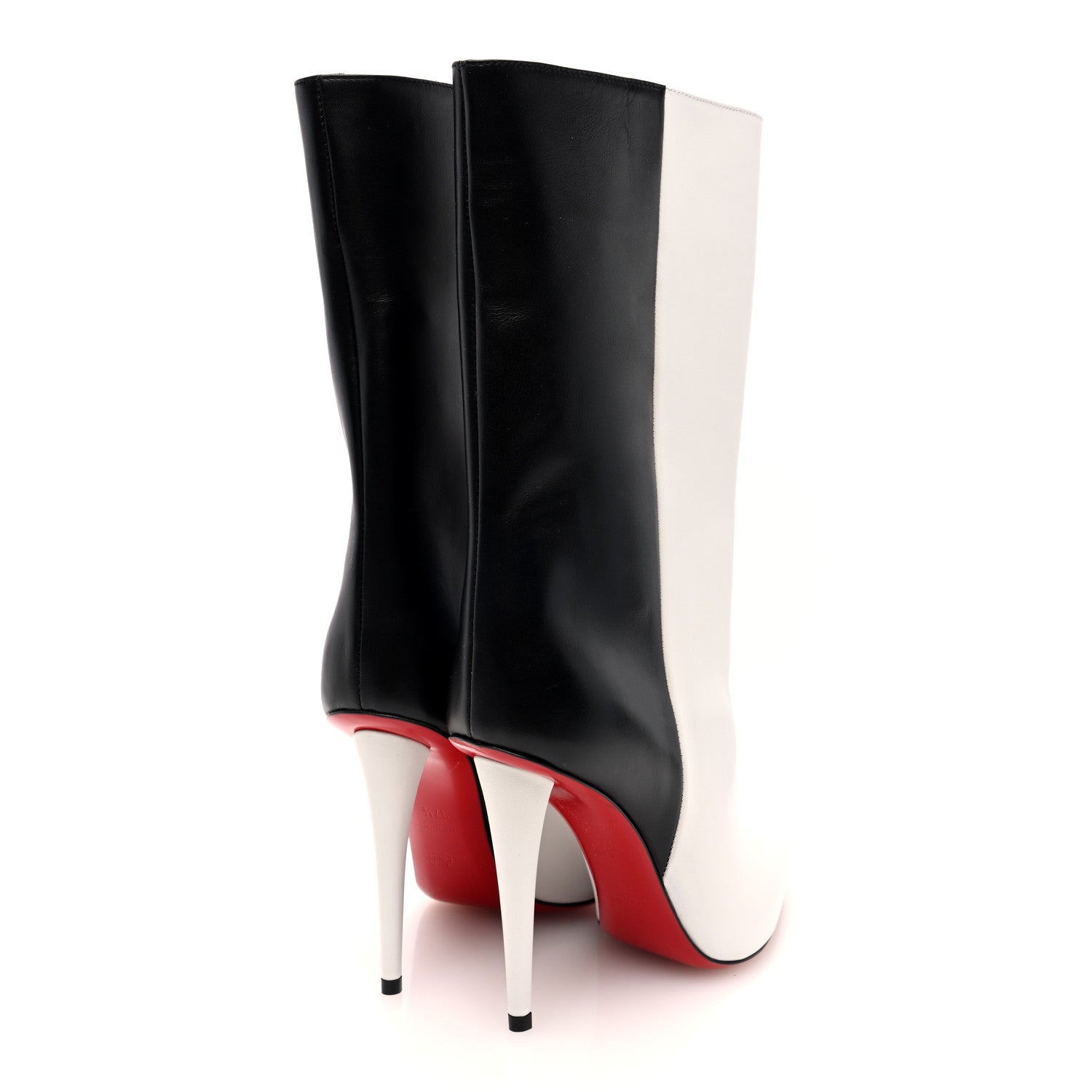 Christian Louboutin Calfskin Astrilarge 100 Booties 37.5 White Black 5 of 8
