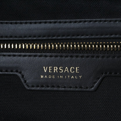 Versace Canvas Calfskin Large Medusa Pop Cabas Tote Black 6 of 11
