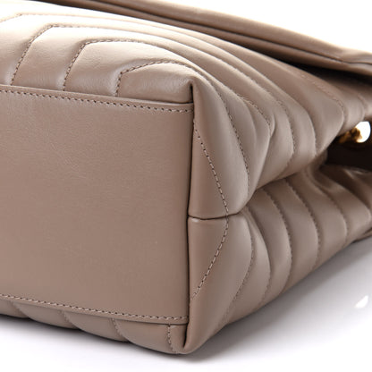Saint Laurent Calfskin Y Quilted Monogram Medium Loulou Chain Satchel Dark Beige 9 of 9