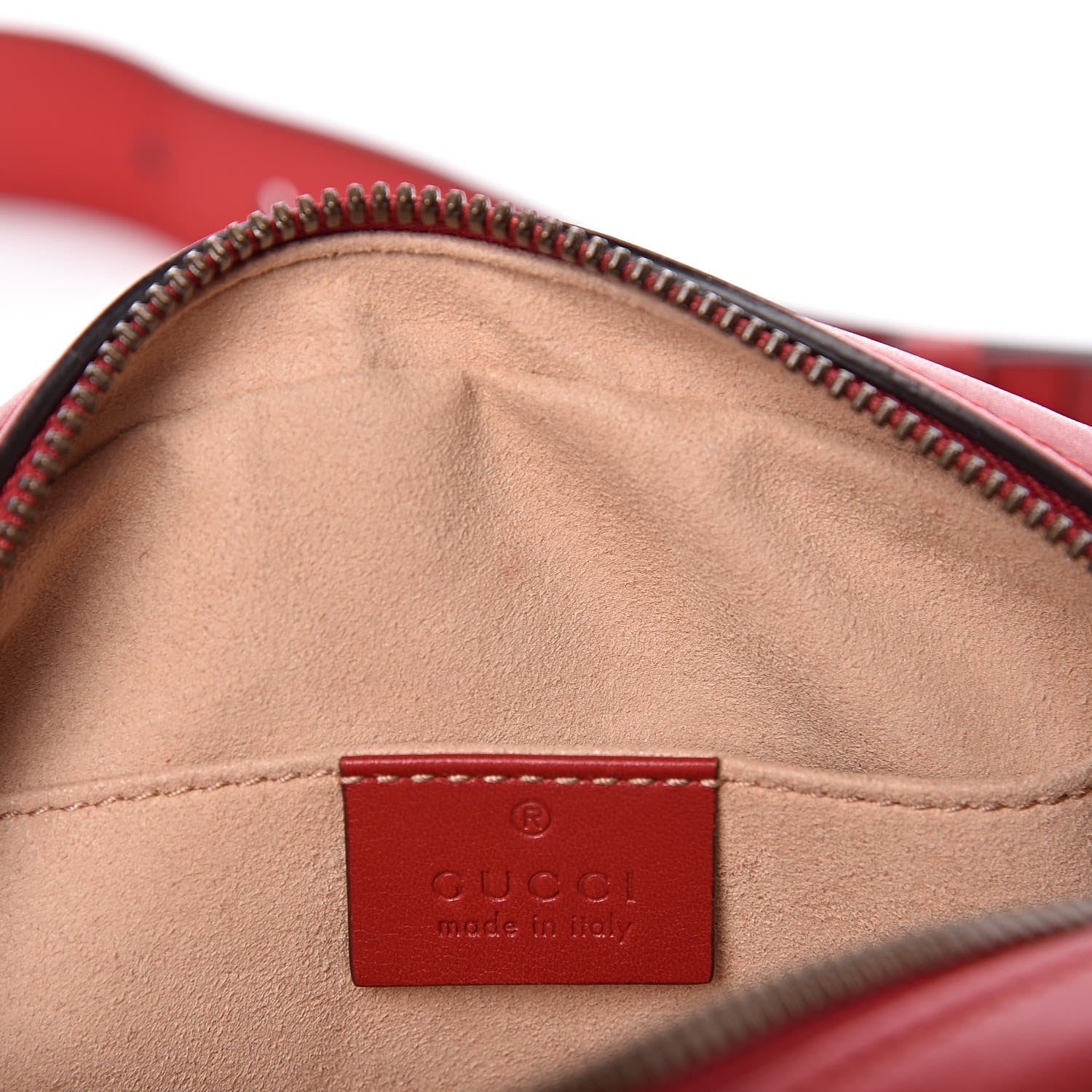 Gucci Calfskin Matelasse GG Marmont Belt Bag 95 38 Hibiscus Red 6 of 10