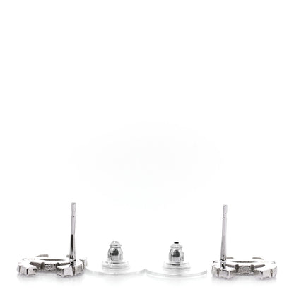 Chanel Crystal CC Earrings Silver 3 of 5