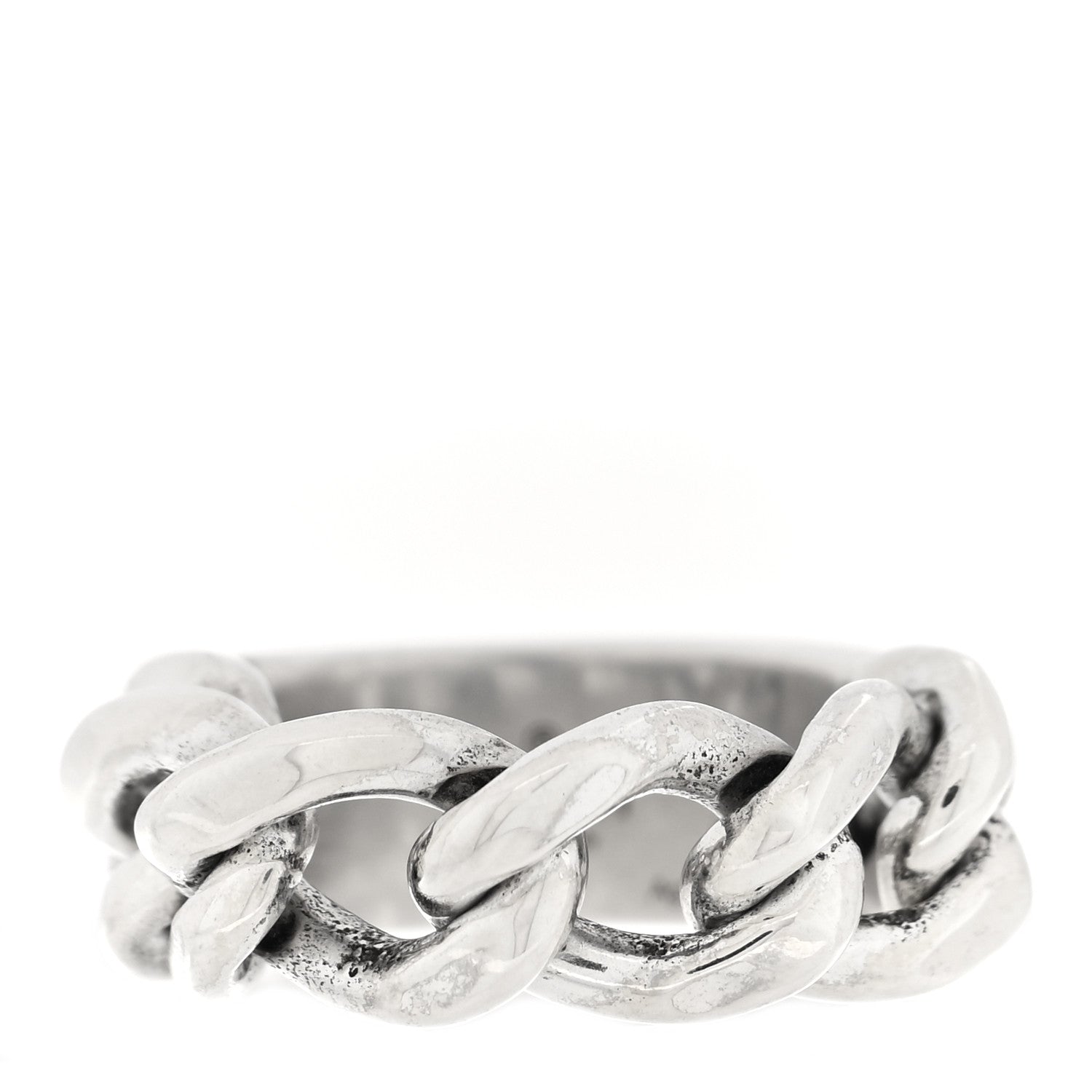 Gucci Sterling Silver Enamel Logo Chain Ring 49 4.75 Turquoise 3 of 4
