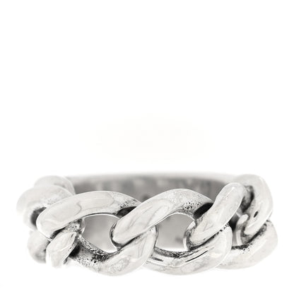 Gucci Sterling Silver Enamel Logo Chain Ring 49 4.75 Turquoise 3 of 4