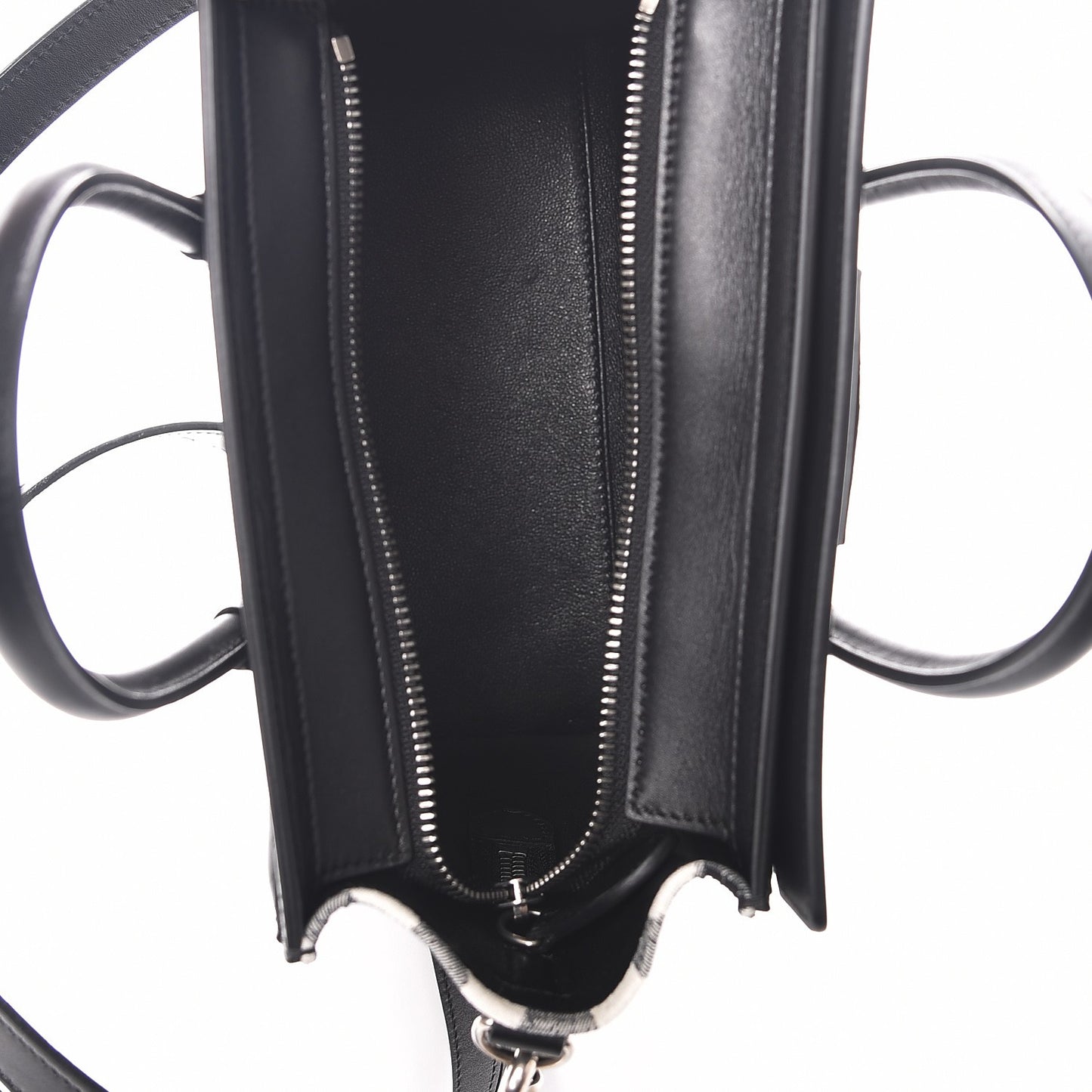 Canvas Calfskin Nano Luggage White Black