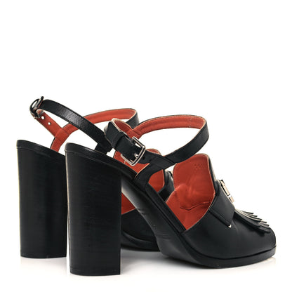 Hermes Goatskin Alesia Sandals 37.5 Black 4 of 8