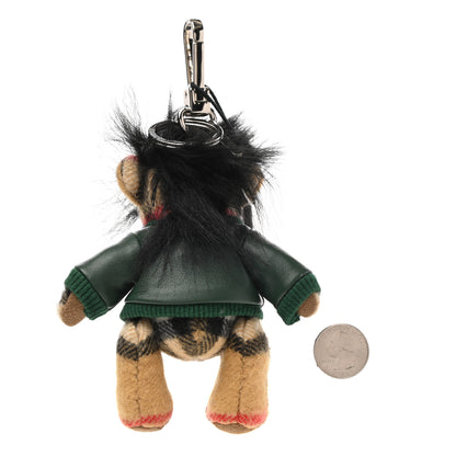 Burberry Cashmere Thomas Biker Teddy Bear Keychain Charm Antique Yellow 2 of 4