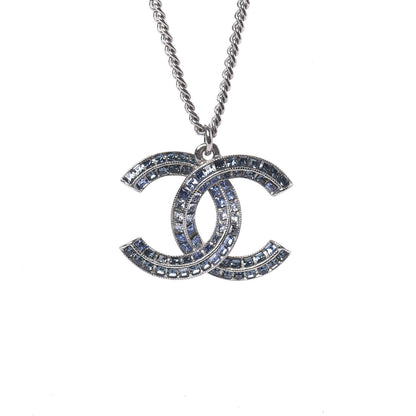 Chanel Crystal Baguette CC Necklace Blue 4 of 6