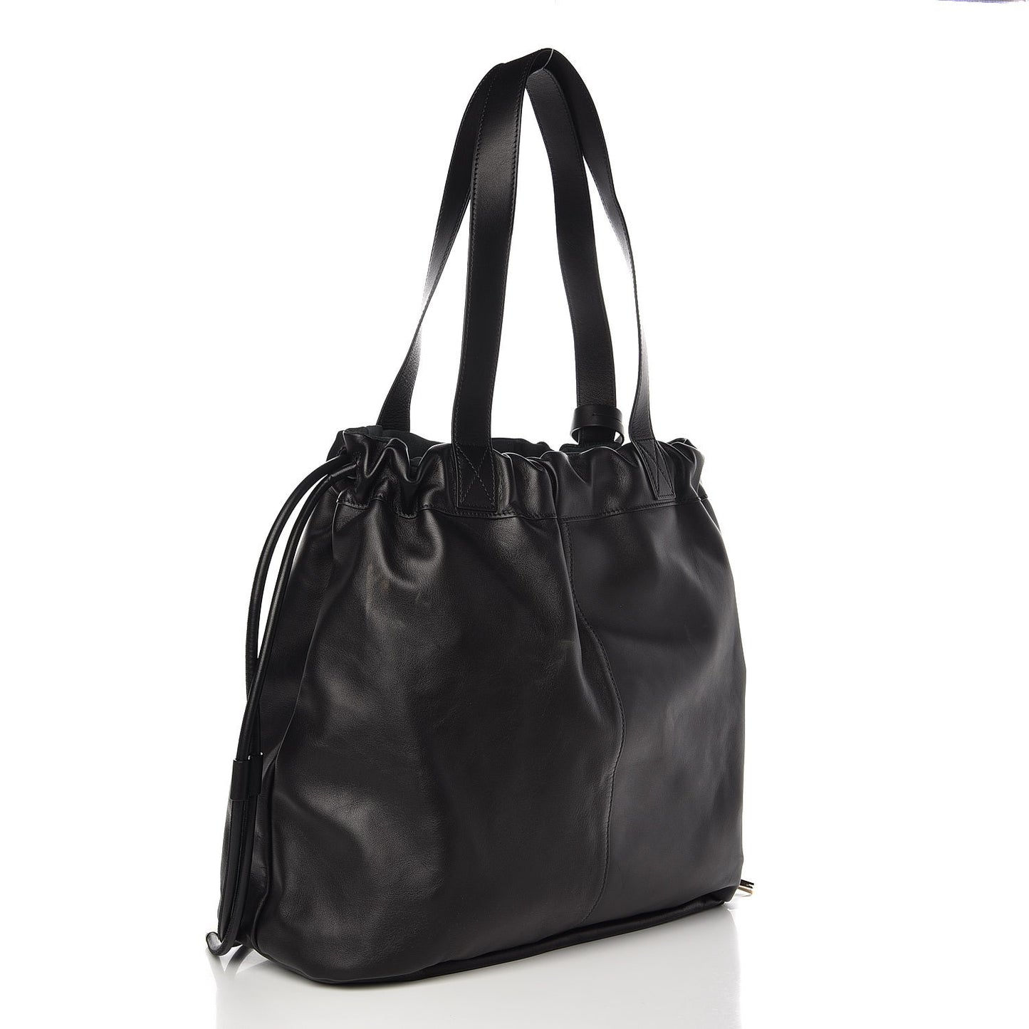 Calfskin Day Dreamer Drawstring Bag Black