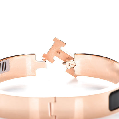 Hermes Enamel Narrow Clic Clac H Bracelet GM Black 5 of 6