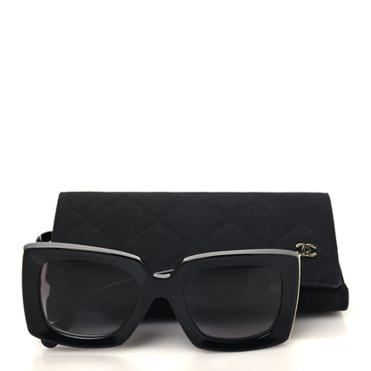 Chanel Acetate Rectangle Sunglasses 5435 Black 8 of 8