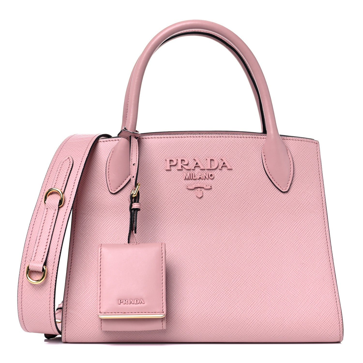 Prada Saffiano Cuir Calfskin Small Monochrome Top Handle Tote 1 of 14