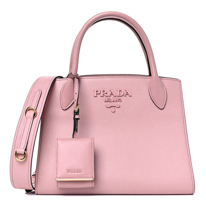 Prada Saffiano Cuir Calfskin Small Monochrome Top Handle Tote 1 of 14