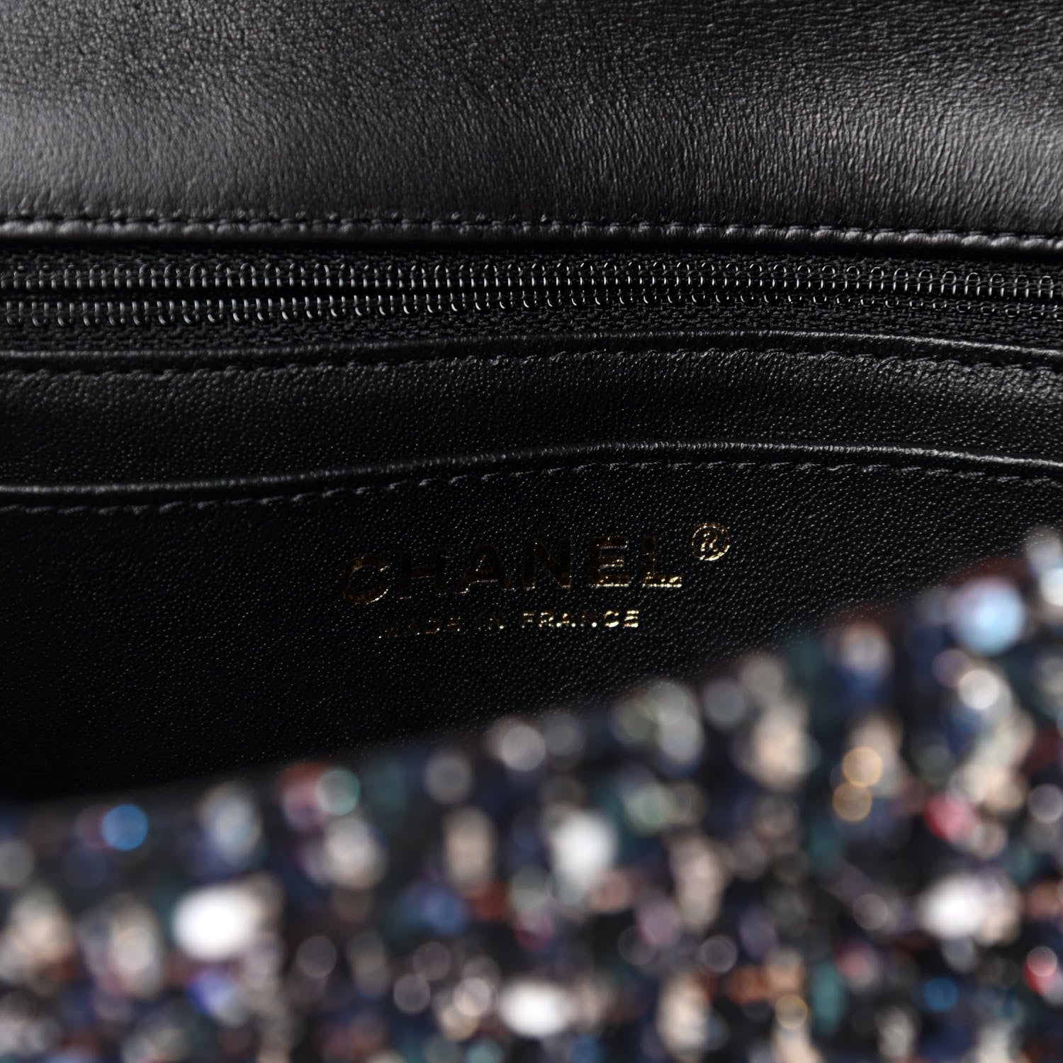 Chanel Glittered Tweed Quilted Mini Rectangular Flap Navy Blue Mulitcolor 6 of 11