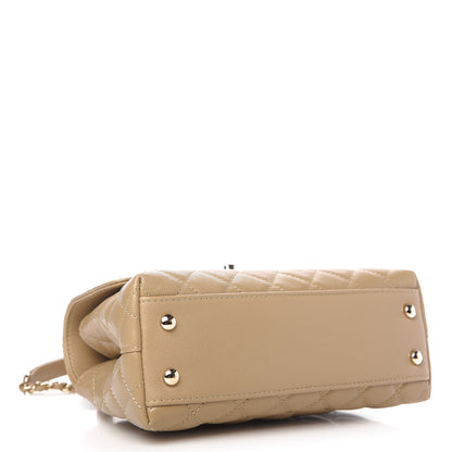 Chanel Caviar Lizard Embossed Quilted Mini Coco Handle Flap Dark Beige 4 of 11