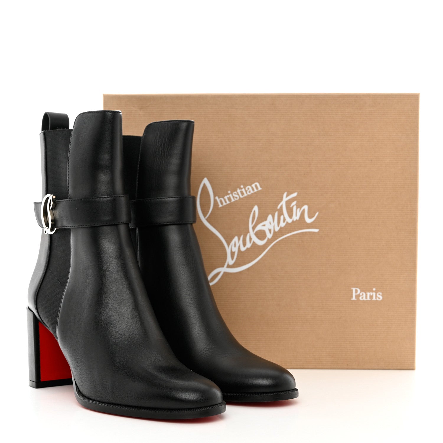 Christian Louboutin Calfskin 70 Chelsea Ankle Boots 39 Black 9 of 9