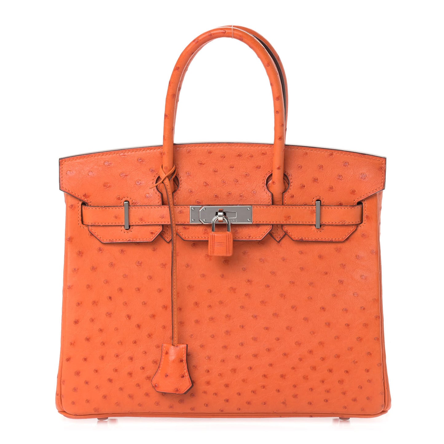 Ostrich Birkin 30 Tangerine
