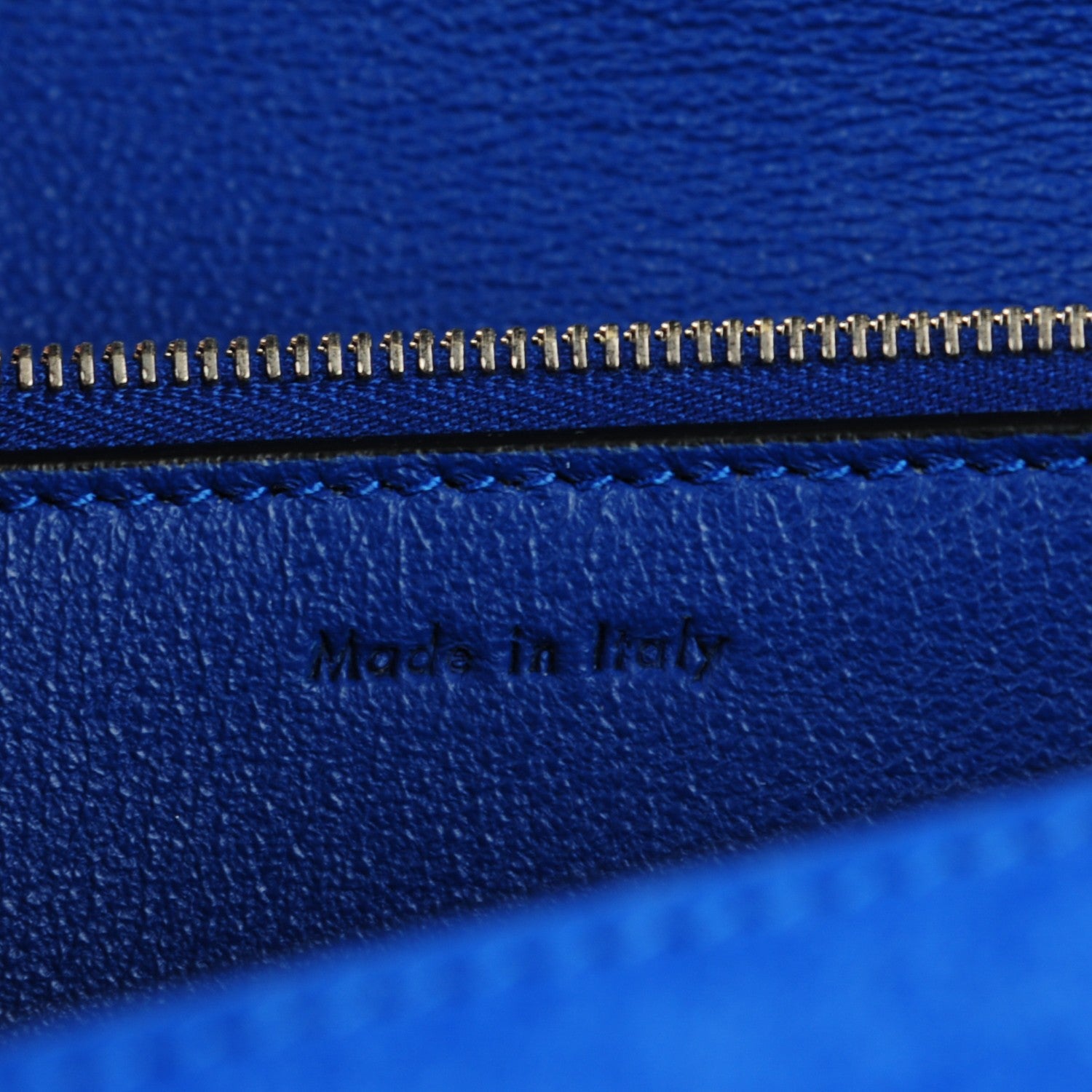 Celine Box Calfskin Suede Diamond Clutch Electric Blue 6 of 8