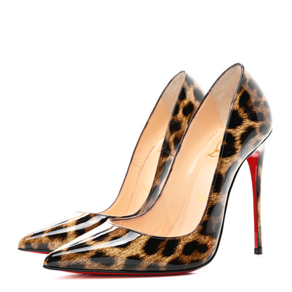 Christian Louboutin Patent Leopardino So Kate 120 Pumps 35.5 Brown 3 of 8