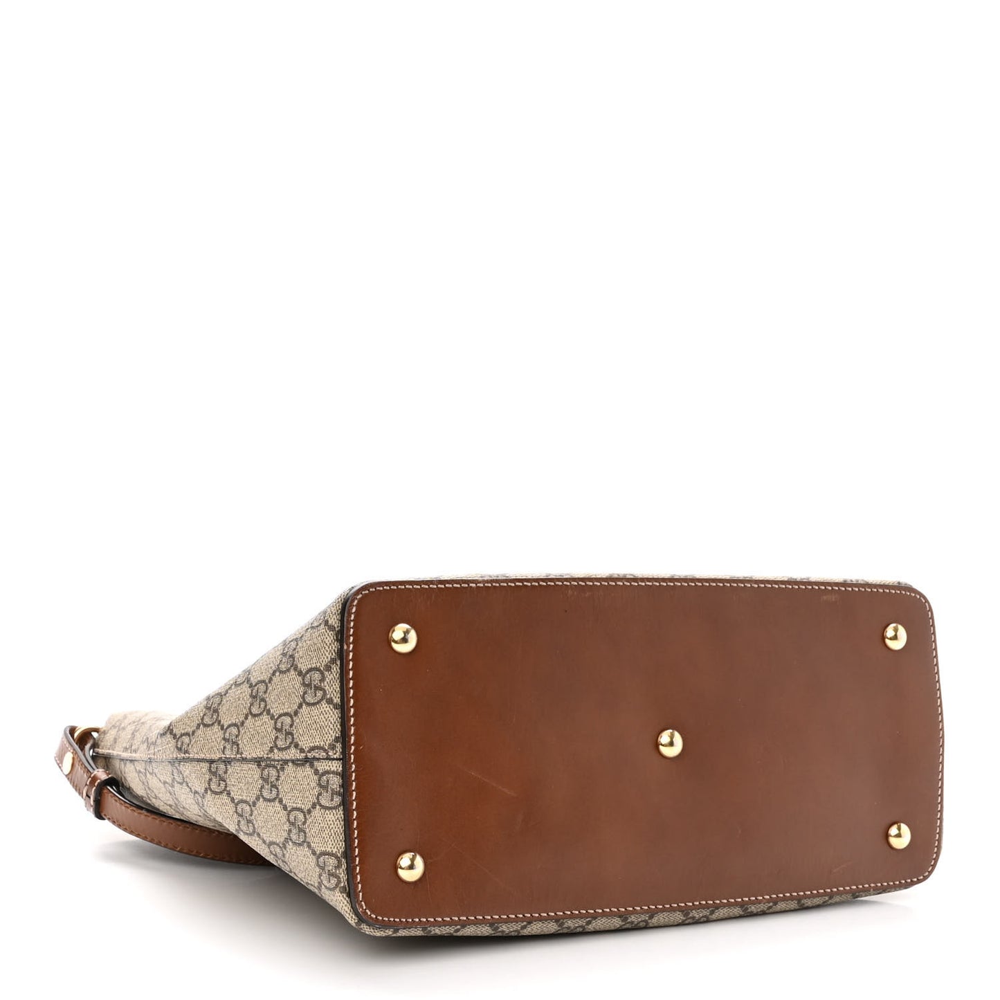 GG Supreme Monogram Linea A Foldover Tote Brown