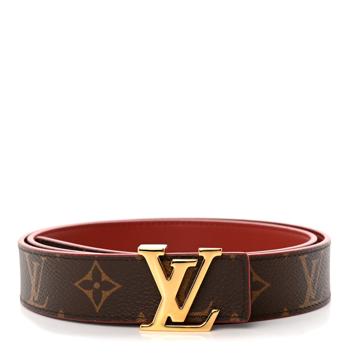 Calfskin Monogram 30mm LV Initiales Reversible Belt 85 34 Fuschia