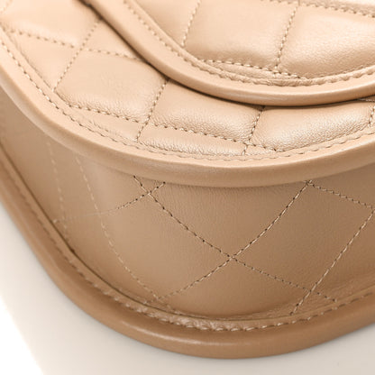 Chanel Calfskin Quilted CC Hobo Handbag Beige 7 of 8