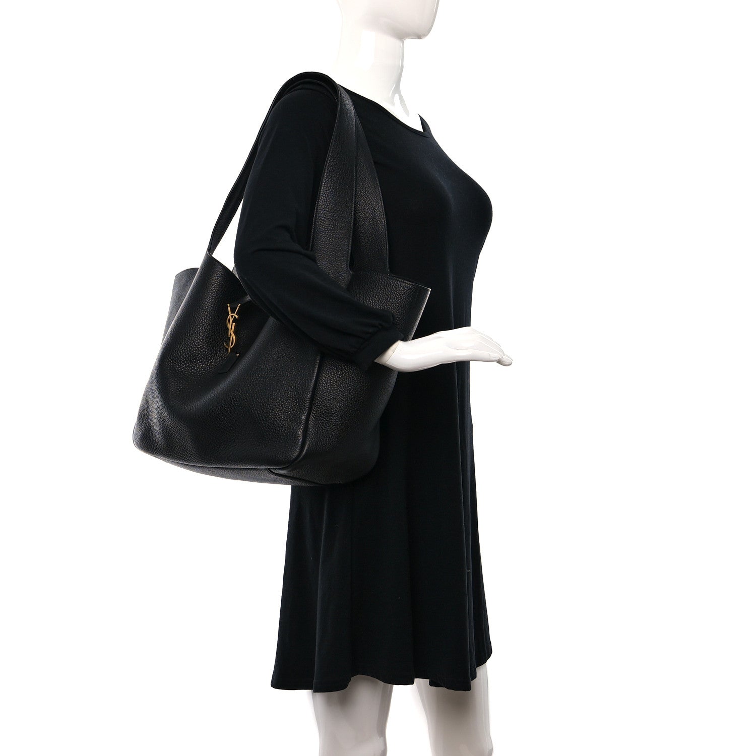 Saint Laurent Grained Deerskin Bea Tote Black 2 of 8