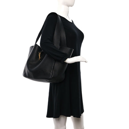 Saint Laurent Grained Deerskin Bea Tote Black 2 of 8