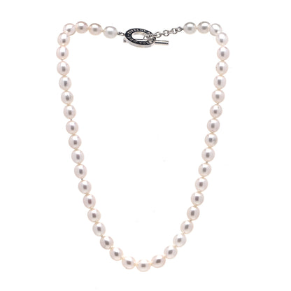 Tiffany Sterling Silver Pearl Strand Toggle Necklace 2 of 4