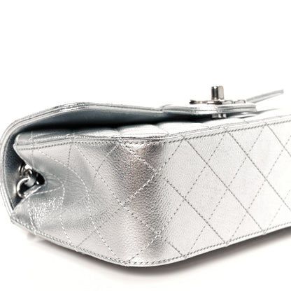 Chanel Metallic Caviar Quilted Mini Rectangular CC Slide Flap Silver 10 of 11