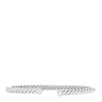 David Yurman 18K White Gold 4mm Cablespira Bracelet 1 of 4
