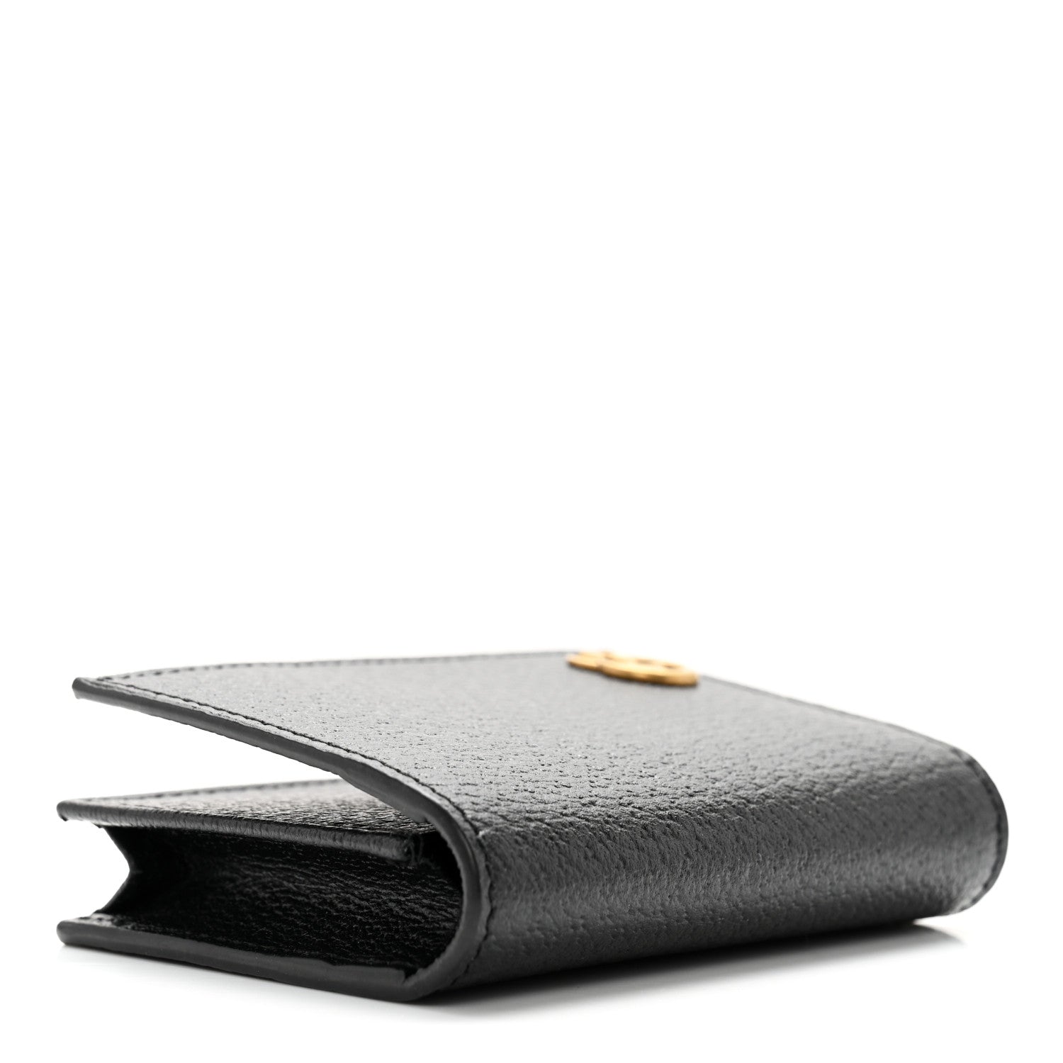 Gucci Calfskin Boar Effect GG Marmont Card Case Black 3 of 10