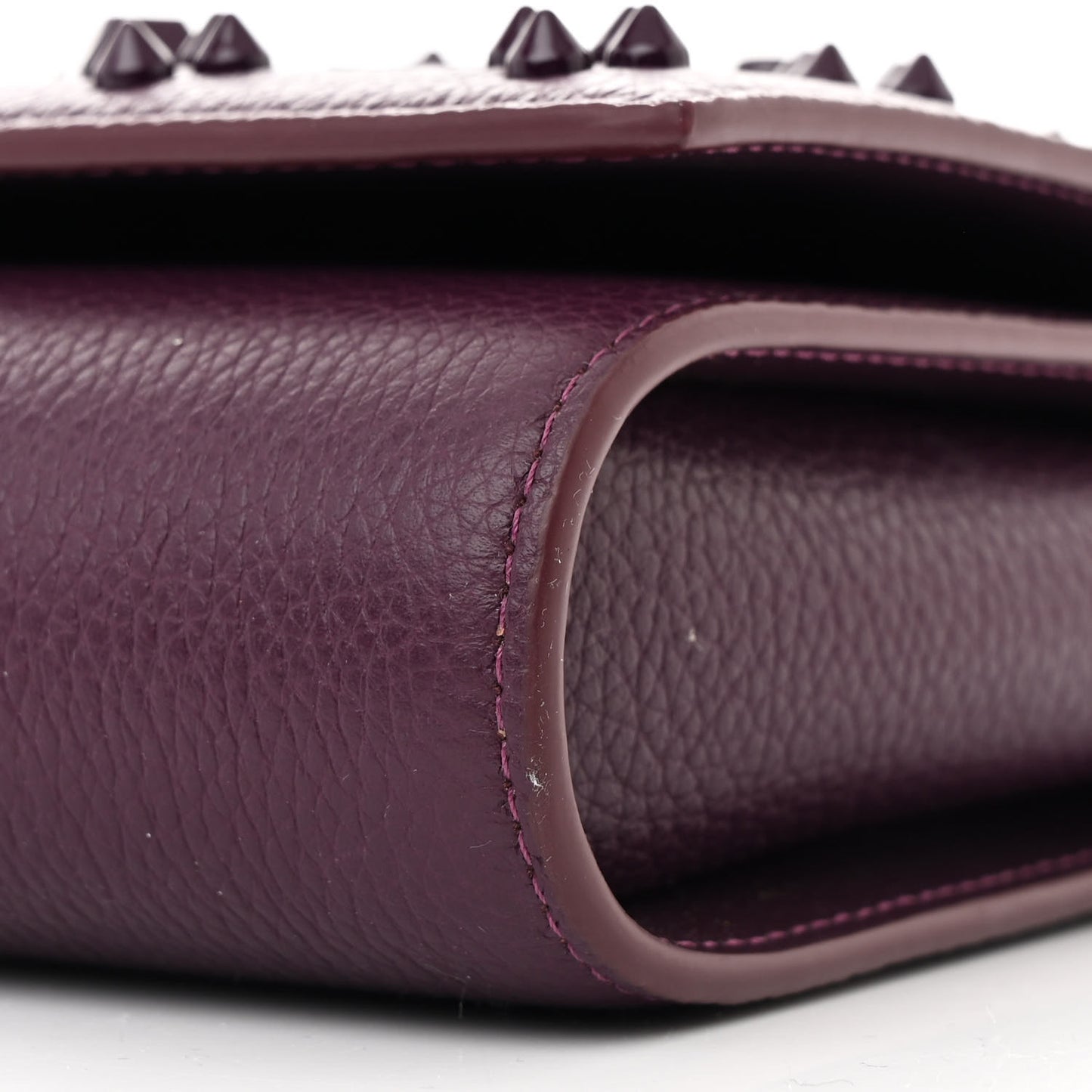 Calfskin Spikes Loubinthesky Paloma Clutch Merlot